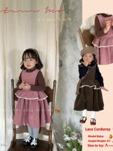 High-quality Wholesale Autumn Collection <strong>Girls</strong>' Vintage Fashionable Versatile Corduroy Vest <strong>Dress</strong> - Product Image 6