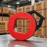 ABUK 100FT 30M Tire-câble en acier robuste pour conduits, avec boîtier antichoc et déclencheur de rembobinage