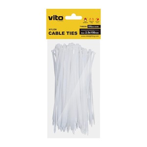 Attaches de câbles en nylon Vito 2,5x150mm 100 pièces ignifuges - Product Image 1