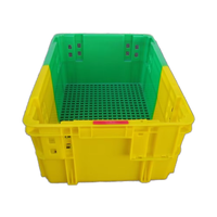 Panier en plastique bicolore empilable de qualité alimentaire, personnalisé, bleu, pour fruits et légumes, durable