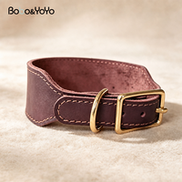 Collier pour chien en cuir de luxe, robuste, réglable, avec boucle en métal, plusieurs couleurs, logo personnalisé, pour chiot, chat, Greyhound