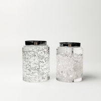 Pilier personnalisé Lucite bougie chauffe-plat blocs plexiglas empilés Cube chandeliers acrylique cubiste bougeoir