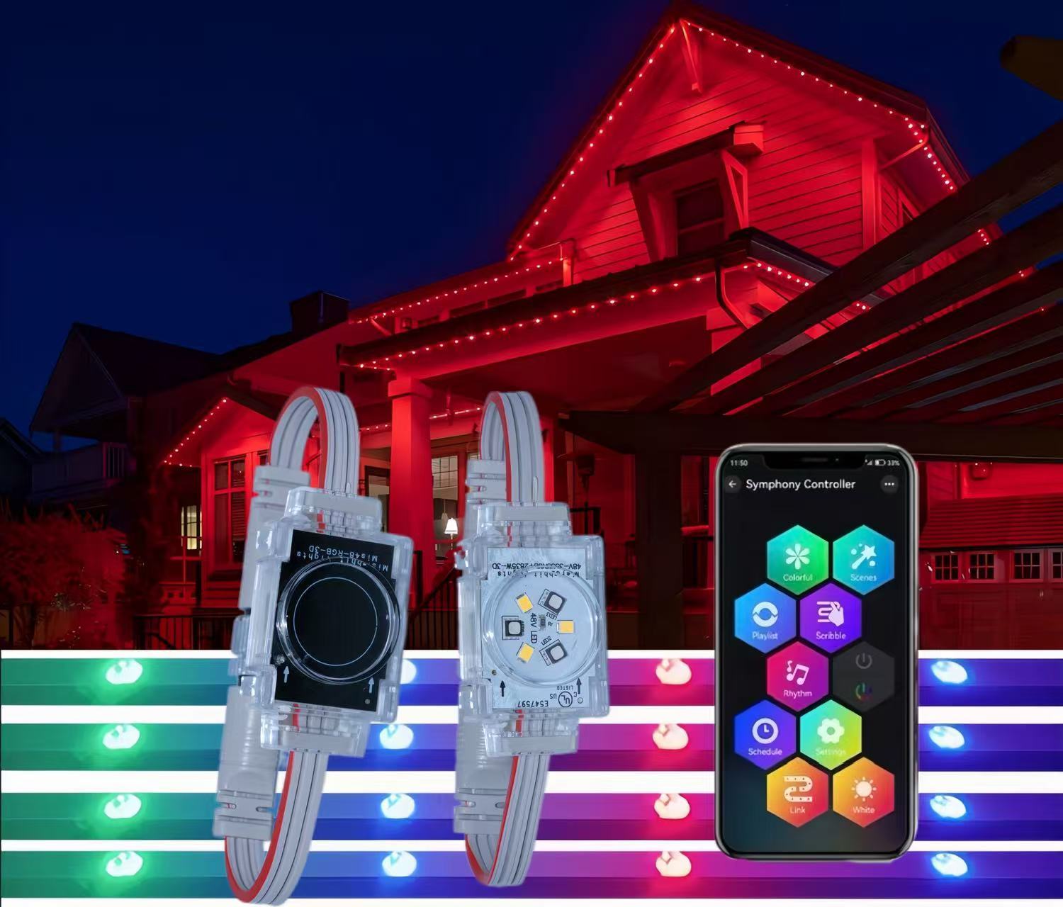 Wholesale Price Pixel LED Point Light DC48V IP68 Waterproof RGB/RGBW APP Smart Control Christmas Decoration Lights Outdoor