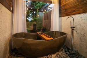 Handcrafted Stain Resistant Concrete Bathtub Luxury Natural Stone Texture Cement Soaking Tub Highly Competitive B2B Pricing - Product Image 3