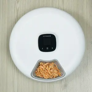 Buena calidad nueva pantalla táctil LCD automática 6 comidas perro gato seco húmedo dispensador de alimentos comedero para mascotas Compatible con la aplicación TUYA