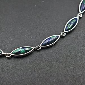 Bracelet pour femme en argent sterling 925 plaqué or avec pierre d'Eilat, style roi Salomon, pour Bat Mitzvah, Hanouka, cadeau - Product Image 4