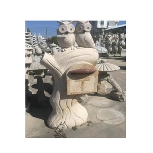 Statue moderne en granit naturel sculpté à la main Conception de boîte aux lettres élégante <span class=keywords><strong>Bouddha</strong></span> en forme de maison en arbre pour une utilisation dans un cimetière intérieur - Product Image 1