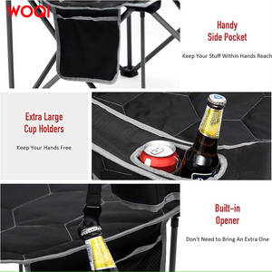 Silla de playa plegable portátil acolchada Woqi con bolsillos para pícnic y camping al aire libre, negra, 50x50x80cm - Product Image 3