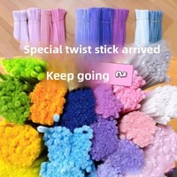 Kit Fai-da-Te per Artigianato: Bastoncini Intrecciati Colorati, Aste in Peluche Extra-Dense, Modelli in Colori Pastello LH-265, Artigianato Fatto a Mano all'Ingrosso