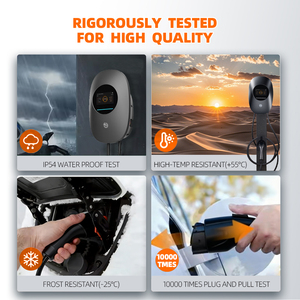 Nouvelle borne de recharge murale intelligente pour véhicules électriques <span class=keywords><strong>7kW</strong></span> 11kW 22kW Type 2 Câble 5M Station de recharge domestique AC Carte RFID pour connexion Wi-Fi - Product Image 4