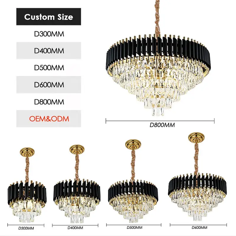 Rustic bedroom dining room pendant light fixtures lighting chandeliers ceiling luxury gold led modern K9 crystal chandeliers