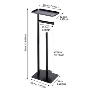 Porte-rouleau de papier toilette vertical moderne en fer, écologique, sur pied, mobile, sans perçage, avec support pour brosse WC, pour usage hôtelier - Product Image 5