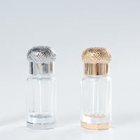 Bouteille en verre d'huile de Oud de parfum en verre Attar transparent arabe de 3ml avec couvercle en Zamac vente en gros