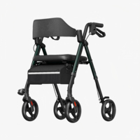 Déambulateur pliable léger en alliage d'aluminium avec siège réglable en hauteur, aide à la mobilité pour personnes âgées, fabricant OEM
