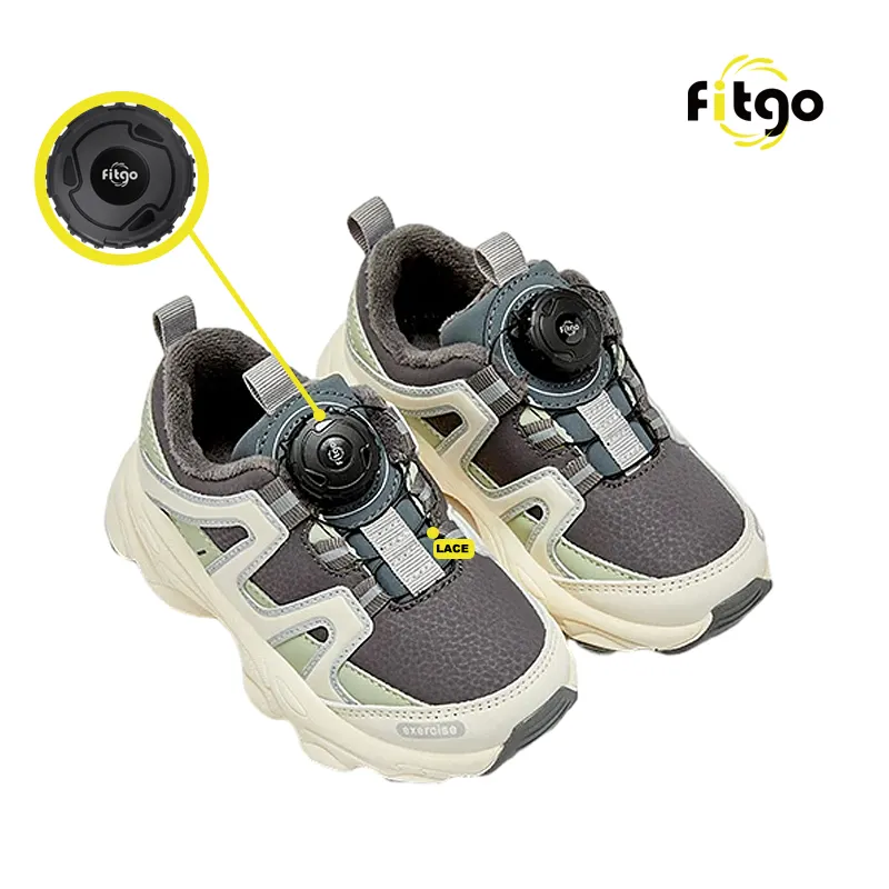 Fitgo Schnür system Kinder Turnschuhe Verstellbare Schnürsenkel Winter Baumwoll schuhe mit Schnell verschluss system für Kinderschuhe