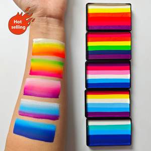 สีรุ้งแบบกำหนดเอง 50 กรัม สีผสมแบบละลายน้ำได้สำหรับแต่งหน้าฮาโลวีน สีธรรมชาติจากพืชสำหรับเพ้นท์ร่างกาย อุปกรณ์เพ้นท์ภาพ - Product Image 3