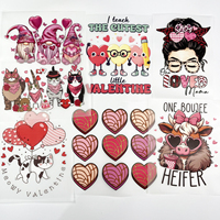 Transferts d'impression sérigraphique brillants personnalisés, écologiques, pour la Saint-Valentin, autocollants de logo en gros, prêts à être pressés à chaud sur les vêtements