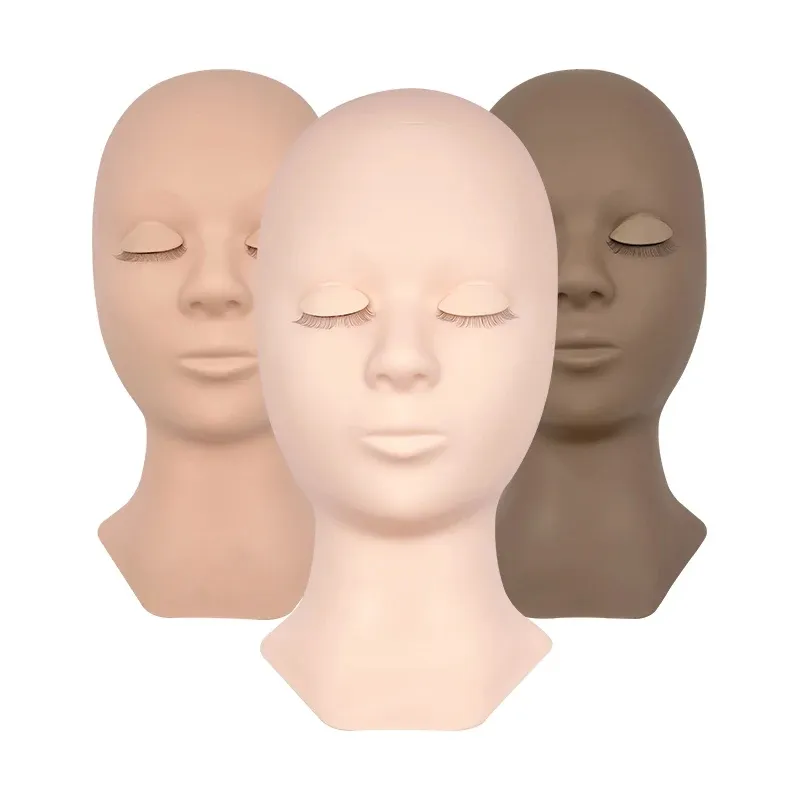 Mannequin Đầu Nhắm Mắt Với Vai Bấm huyệt Massage Trang Điểm Mô Hình Đầu Cho Mở Rộng Lông Mi Thực Hành