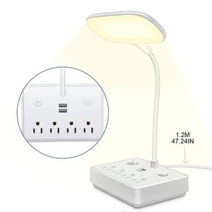 Regleta de Enchufes con Enchufe Estadounidense, 4 Tomas de Corriente, 2 Puertos de Carga USB, Cable de Extensión de 1.2 Metros y Enchufes para Lámpara de Mesa - Product Image 6