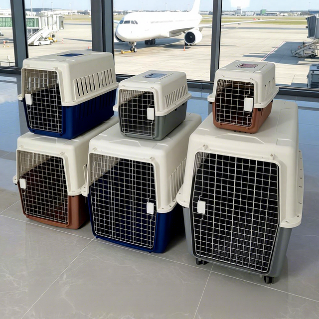 Airline Compliant Pet Travel Crate for Large Dogs & Cats, Professional Heavy Duty Pet Carrier