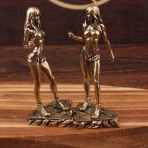 Figurine en laiton, modèle féminin, décoration de voiture, ornement en métal, style luxueux - Product Image 3