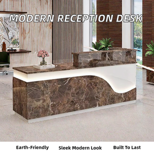 Bureau d'accueil moderne et éco-responsable en bois pour immeubles de bureaux, salons de coiffure, magasins de vêtements et restaurants - Product Image 2