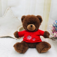 Vente en gros de jouets en peluche personnalisés, jouets en peluche doux, ours en peluche, jouets d'animaux en peluche avec pull coloré pour enfants