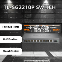 Switch PoE All-Gigabit Cloud Management 9 10/100/1000BASE-T Puertos RJ45 1 Gigabit SFP Óptico 1 ~ 8 Gigabit Enterprise Switches