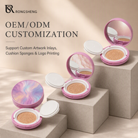 Étui compact rond personnalisé pour coussin d'air, vide, pour fond de teint BB, emballage cosmétique avec miroir, OEM ODM pour marques de maquillage