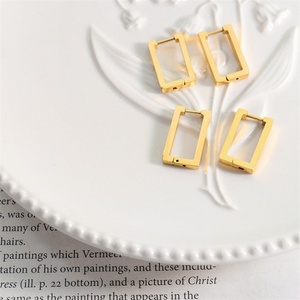 Minimalist Jewelry Stainless Steel Ear <b>Clip</b> Earring Elegant square Earrings - Product Image 4