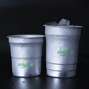 커스텀 컬러 프로모션 파티 알루미늄 마시는 컵 270ml 480ml 600ml 일회용 알루미늄 재활용 컵