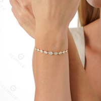 Conjunto de Joyería de Cristal Chapado en Oro de 18K para Mujer Gemnel, Collar, Aretes y Brazalete con Corte Ovalado, Estilo Clásico para Boda