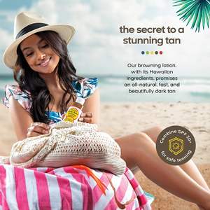مسرع تان هاواي الطبيعي بالفيتامينات ومضادات الأكسدة لوشن بني ماوي تركيبة ترطيب لجميع أنواع البشرة - Product Image 6