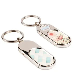Sublimation Blank Printable Customize Pattern Metal Wholesale Oval long bar key chain