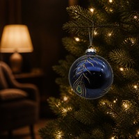 Boules de Noël festives en verre peintes à la main, décorations scintillantes pour sapin de Noël, cadeaux pour la maison
