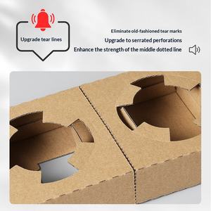 Porte-gobelets en papier jetable pour café et thé au lait, porte-gobelets simple/double/quatre gobelets, plateau à boissons à emporter pour cafés et restaurants - Product Image 6