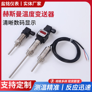 SaltMing Instruments Temperature Transmitter PT100 Stainless Steel Led Display Straight Insertion Threaded Flange - Product Image 5