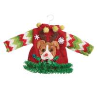 Accessoires Jacquard tricotés personnalisés Vêtements Mini Pull Renne Pull collant Tricoté Ornement de Pull de Noël