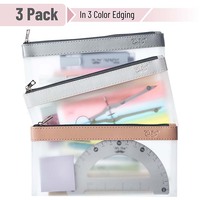 Sac à fermeture éclair personnalisé pour école stylo à crayon en TPU givré souple coréen Ins Sac à crayons en plastique transparent portable Pochette à crayons
