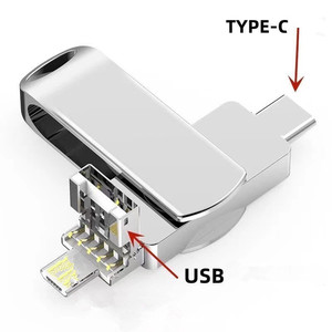 فلاش <span class=keywords><strong>USB</strong></span> معدني مزدوج من النوع C للطباعة بالتسامي، <span class=keywords><strong>USB</strong></span> 2.0 <span class=keywords><strong>OTG</strong></span>، فلاش <span class=keywords><strong>USB</strong></span> 3.0 عالي السرعة قابل للدوران - Product Image 6