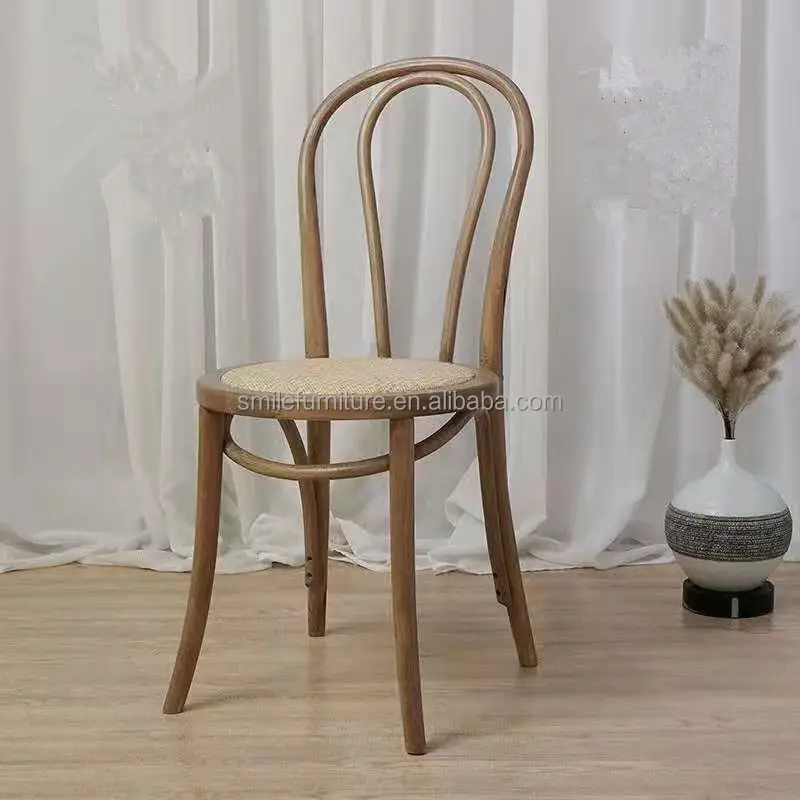 Vente en gros hêtre chêne bistrot salle à manger location mariage chaise nordique empilable en bois massif croisé bois