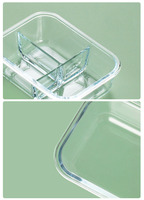Contenants de Conservation des Aliments Rectangulaires en Verre avec Couvercles Contenants de Préparation des Repas Moulés par Injection Sans BPA