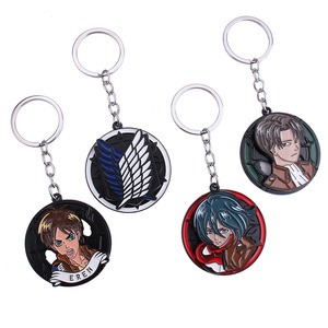 Nuevos Estilos de Mercancí<span class=keywords><strong>a</strong></span> de <span class=keywords><strong>Anime</strong></span>, Llavero con Colgante Metálico Giratorio de Attack on Titan - Product Image 1