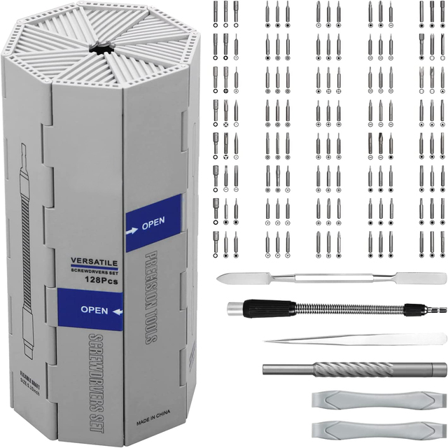 YUHANG Professional 128-in-1 Precision Magnetic Repair Tool Kit Industrial DIY Screwdriver Set for Computer Laptop Xbox Macbook