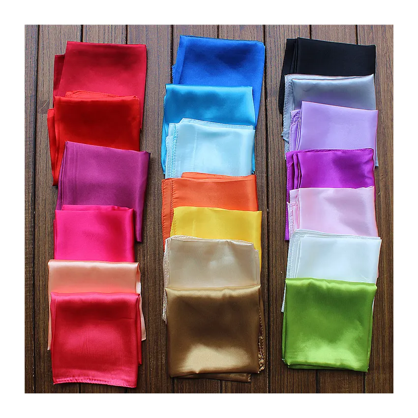 Lenço de seda estampado para mulheres, em massa, cachecol de cetim quadrado, lenço de seda personalizado