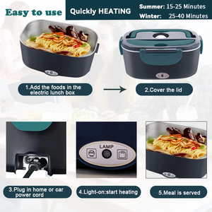 DaoSheng, superventas, 1.5L, 110V, 12V/24V, portátil, de acero inoxidable 304, calentador eléctrico de alimentos con autocalentamiento, fiambrera Bento Tiffin - Product Image 5