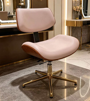 Fauteuil de Salon Inclinable de Luxe de Haute Qualité avec Base Dorée et Pompe Réglable, Tabouret de Beauté en Gros pour Salons de Coiffure