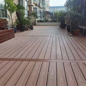 بلاط أرضيات خارجي متشابك من مركب الخشب والبلاستيك، أرضيات خشب التيك الصلبة للشرفات - Product Image 1