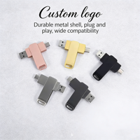 Memoria USB 2 en 1 con Carcasa Metálica Resistente y Logotipo Personalizado, Memoria USB-C Multicolor