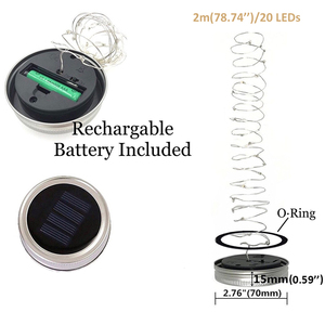 Lumière solaire suspendue de vacances imperméable extérieure Mason Jar LED lumière de paysage pour la déco de chemin de patio de jardin - Product Image 2
